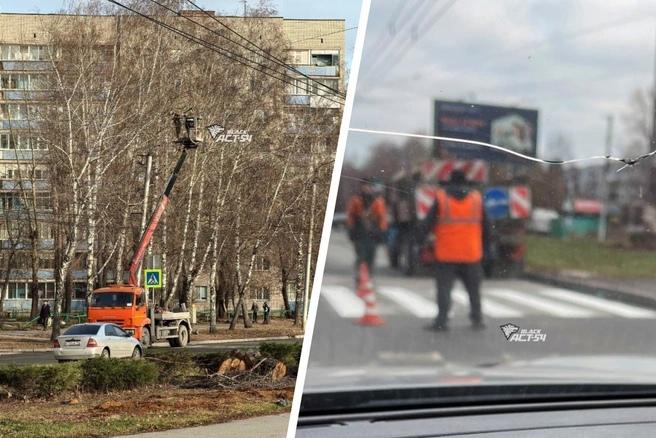 На улице Зорге срочно чинят освещение после смертельного ДТП с троллейбусом — фото с места работ