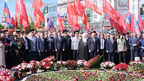 В преддверии 80-й годовщины Победы в Великой Отечественной войне росгвардейцы приняли участие в торжественном митинге